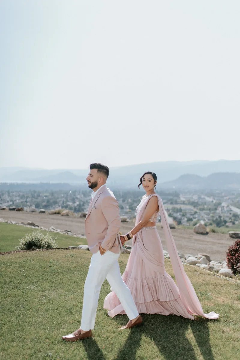 These Best Friends Fell in Love and Celebrated With a Golden Hour Reception Overlooking Kelowna